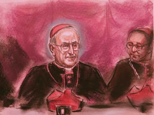 Il cardinale Siri in un disegno dell'epoca